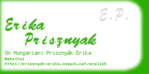 erika prisznyak business card